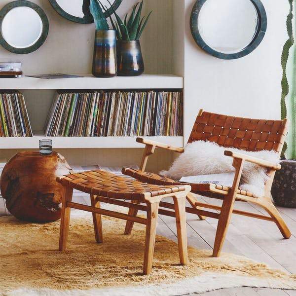 Copy of Woven Leather & Teak Padron Armchair-3