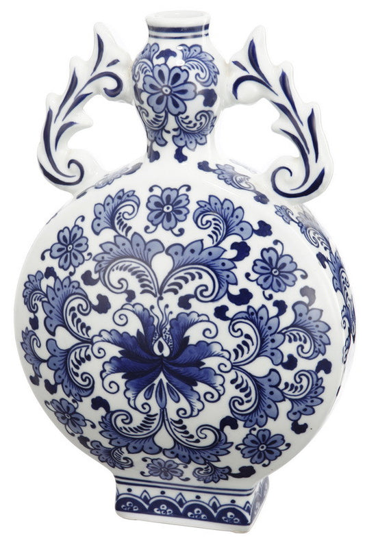 A&B Home Blue & White Vase With Handle - Set Of 2 | Vases | Modishstore