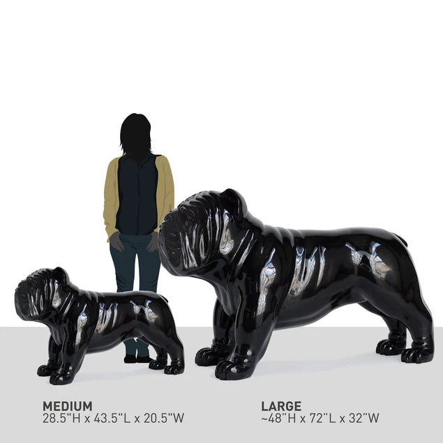 Fiberglass Bulldog  Large Sculpture, Black By Gold Leaf Design Group | Animals & Pets | Modishstore - 3