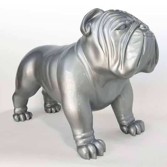 Fiberglass UV Bulldog Outdoor Large Sculpture, Si By Gold Leaf Design Group | Animals & Pets | Modishstore