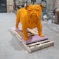 Fiberglass Bulldog  Large Indore Sculpture, Orange By Gold Leaf Design Group | Animals & Pets | Modishstore - 2