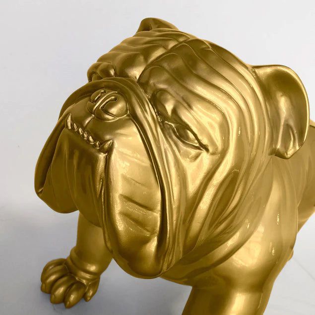 Fiberglass UV  Bulldog MD Outdoor Sculpture, Gold By Gold Leaf Design Group | Animals & Pets | Modishstore - 2