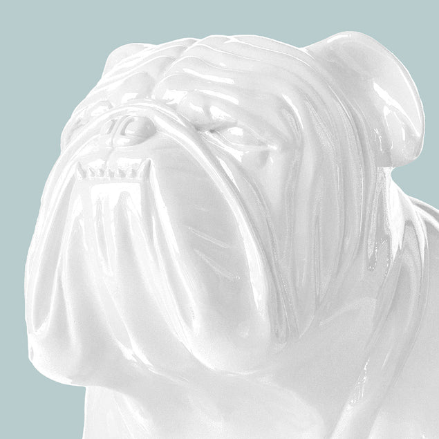 Fiberglass UV  Bulldog MD Outdoor Sculpture, White By Gold Leaf Design Group | Animals & Pets | Modishstore - 3