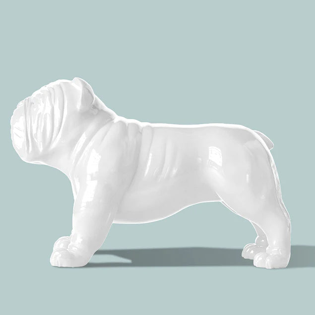 Fiberglass UV  Bulldog MD Outdoor Sculpture, White By Gold Leaf Design Group | Animals & Pets | Modishstore - 6
