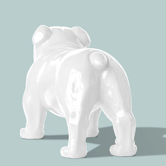 Fiberglass UV  Bulldog MD Outdoor Sculpture, White By Gold Leaf Design Group | Animals & Pets | Modishstore - 4