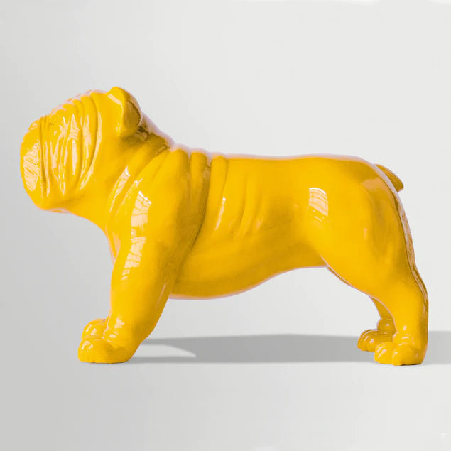 Fiberglass UV  Bulldog MD Outdoor Sculpture, Yellow By Gold Leaf Design Group | Animals & Pets | Modishstore - 6