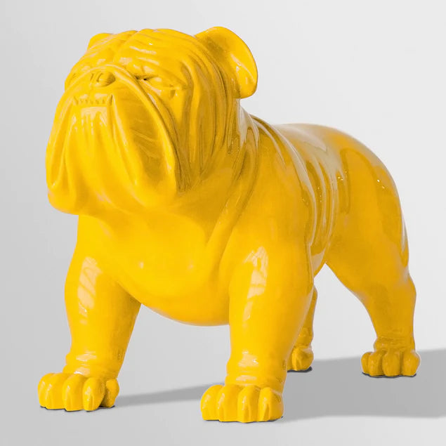 Fiberglass Bulldog MD Sculpture, Yellow By Gold Leaf Design Group | Animals & Pets | Modishstore - 5