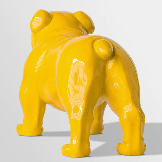 Fiberglass UV  Bulldog MD Outdoor Sculpture, Yellow By Gold Leaf Design Group | Animals & Pets | Modishstore - 4