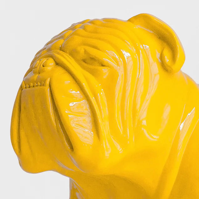 Fiberglass UV  Bulldog MD Outdoor Sculpture, Yellow By Gold Leaf Design Group | Animals & Pets |  Modishstore - 3