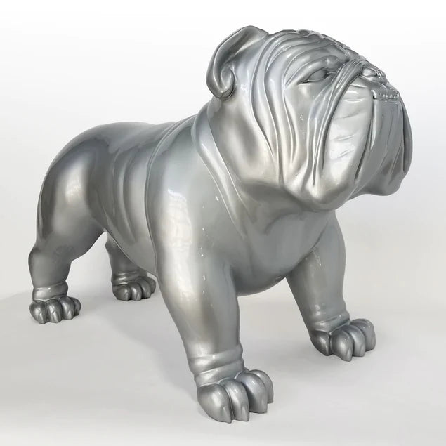 Fiberglass Bulldog MD Sculpture, Silve By Gold Leaf Design Group | Animals & Pets | Modishstore - 5