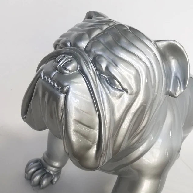 Fiberglass Bulldog MD Sculpture, Silve By Gold Leaf Design Group | Animals & Pets |  Modishstore - 4