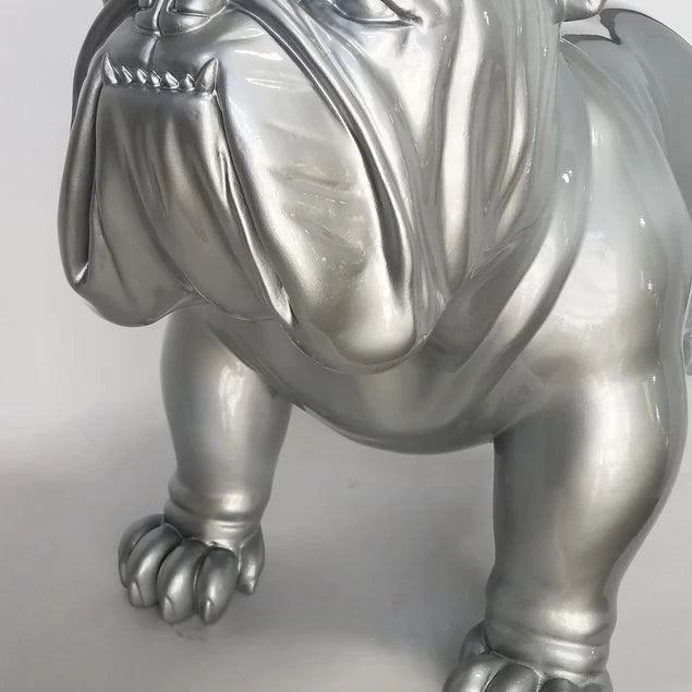 Fiberglass Bulldog MD Sculpture, Silve By Gold Leaf Design Group | Animals & Pets | Modishstore - 3