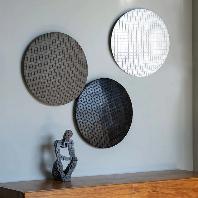 Grid 19.1"D Wall Art, White By Gold Leaf Design Group Set of 2 | Wall Decor | Modishstore