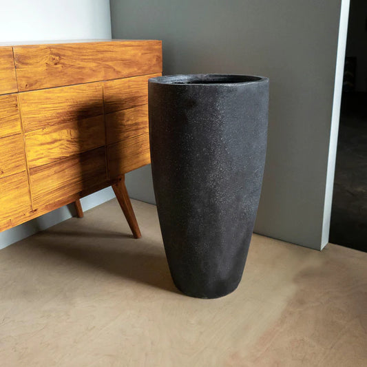 Kawa Flared Planter, Granite Black By Gold Leaf Design Group | Planters, Troughs & Cachepots | Modishstore