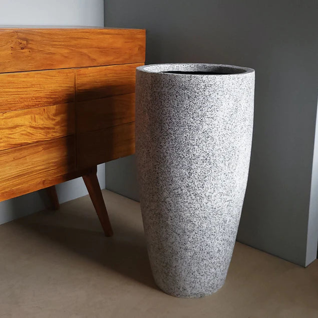 Kawa Flared Planter, Granite White By Gold Leaf Design Group | Planters, Troughs & Cachepots | Modishstore