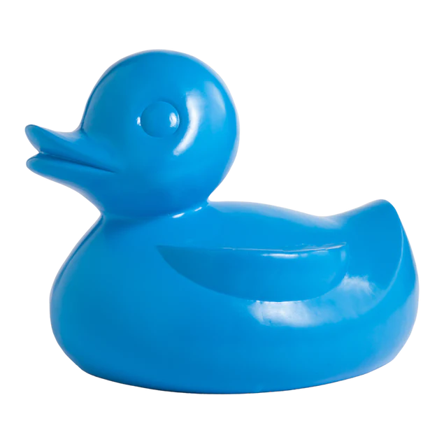 Fiberglass UV  Duck Outdoor Sculpture, Blue By Gold Leaf Design Group | Animals & Pets | Modishstore