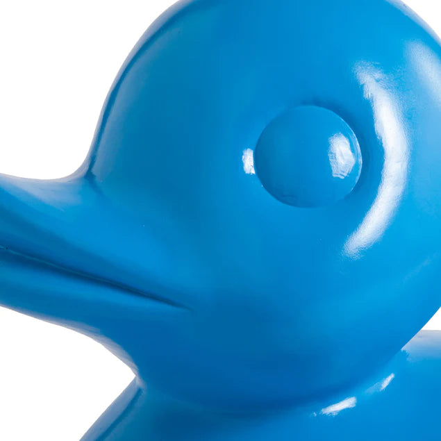 Fiberglass UV  Duck Outdoor Sculpture, Blue By Gold Leaf Design Group | Animals & Pets | Modishstore - 3