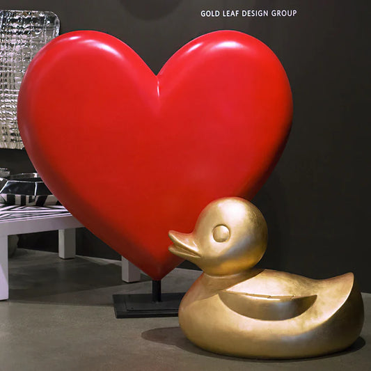 Fiberglass Duck Indore Sculpture, Gold Leaf By Gold Leaf Design Group | Animals & Pets | Modishstore