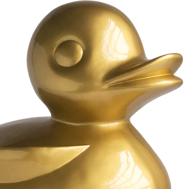 Fiberglass Duck Indore Sculpture, GOLD PAINTE By Gold Leaf Design Group | Animals & Pets |  Modishstore - 5