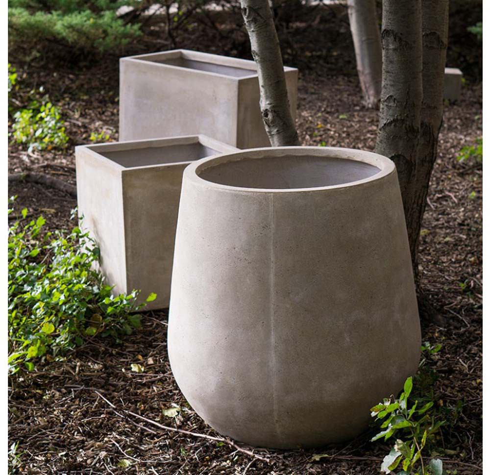 Gold Leaf Design Group Planters, Urbano Bell Fiber Clay SET/ 2 | Planters, Troughs & Cachepots | Modishstore - 4