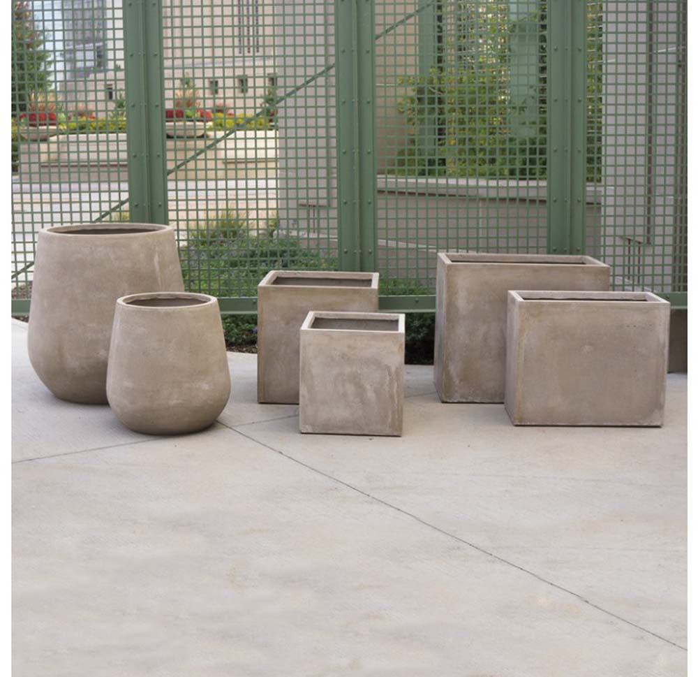 Gold Leaf Design Group Planters, Urbano Bell Fiber Clay - Set Of 2 | Planters, Troughs & Cachepots | Modishstore-2