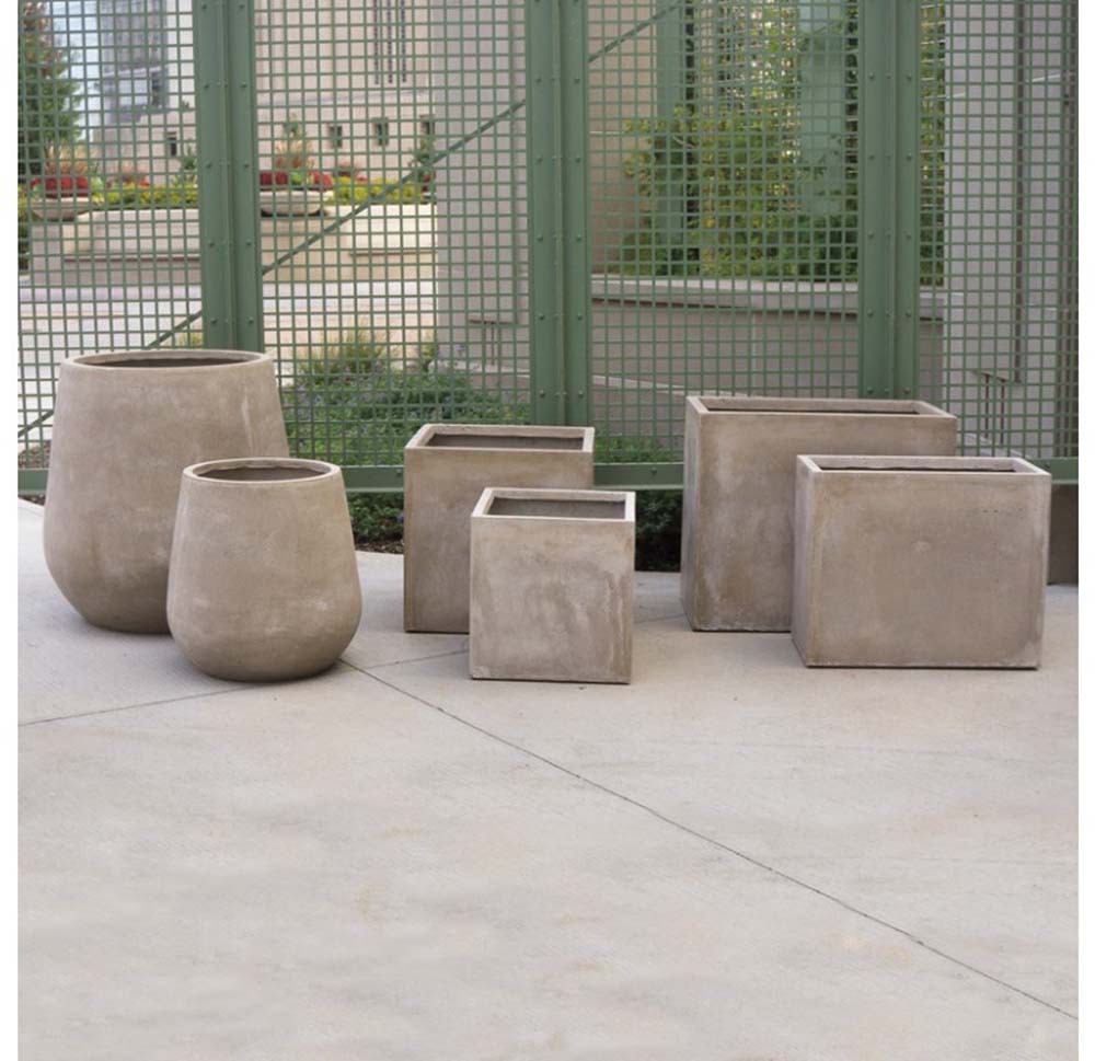 Gold Leaf Design Group Planters, Urbano Bell Fiber Clay SET/ 2 | Planters, Troughs & Cachepots | Modishstore - 2
