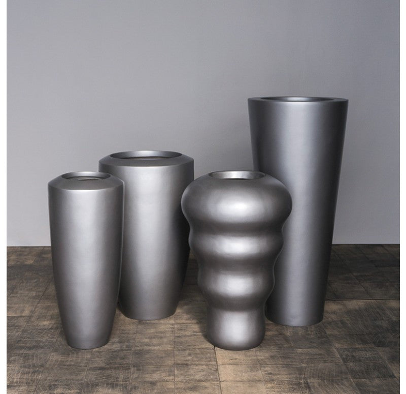 Madrid Floor Planter - Pewter | Planters, Troughs & Cachepots | Modishstore - 3