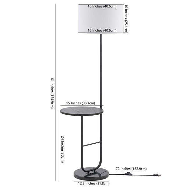 Safavieh Admir Floor Lamp - Black | Floor Lamps | Modishstore - 3