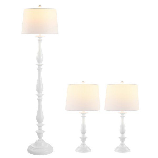 Safavieh Bessie Candlestick Floor And Table Lamp Set Set Of 2 - White | Table Lamps | Modishstore - 2