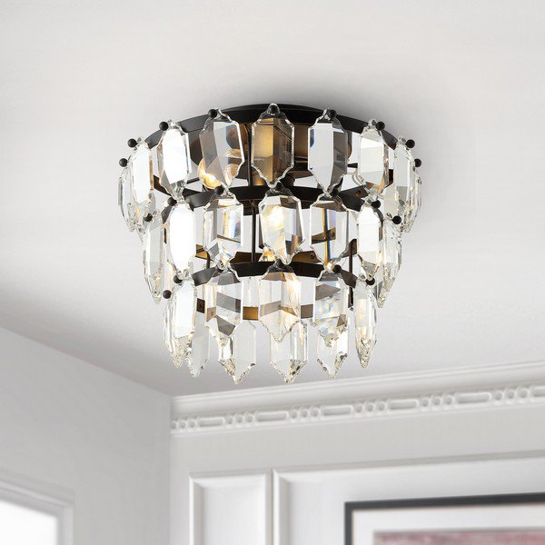 Safavieh Gorson Flush Mount - Black | Ceiling Lamps | Modishstore