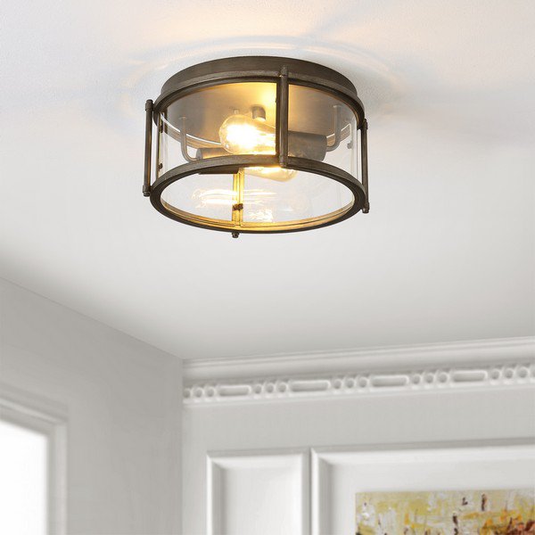 Safavieh Tiller Flush Mount - Antique Gold | Ceiling Lamps | Modishstore