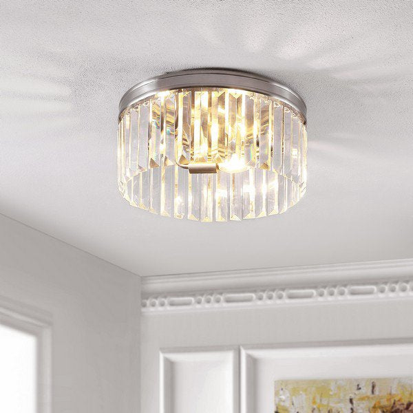 Safavieh Ruslen Flush Mount - Brushed Nickel | Ceiling Lamps | Modishstore