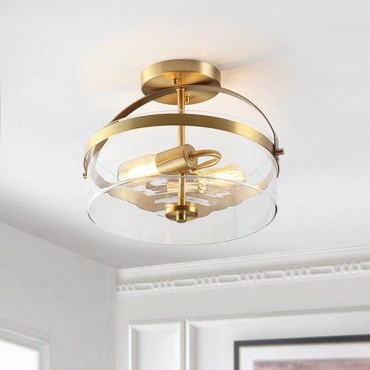 Safavieh Nensor Flush Mount - Brass Gold | Ceiling Lamps | Modishstore