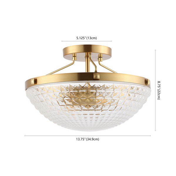 Safavieh Nienna Flush Mount - Gold Base | Ceiling Lamps | Modishstore - 3