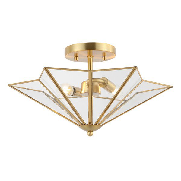 Safavieh Haruna Flush Mount - Antique Brass | Ceiling Lamps | Modishstore - 2