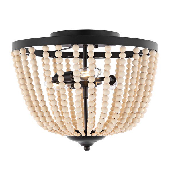 Safavieh Hamlin Flush Mount - Painted Bronze | Ceiling Lamps | Modishstore - 2