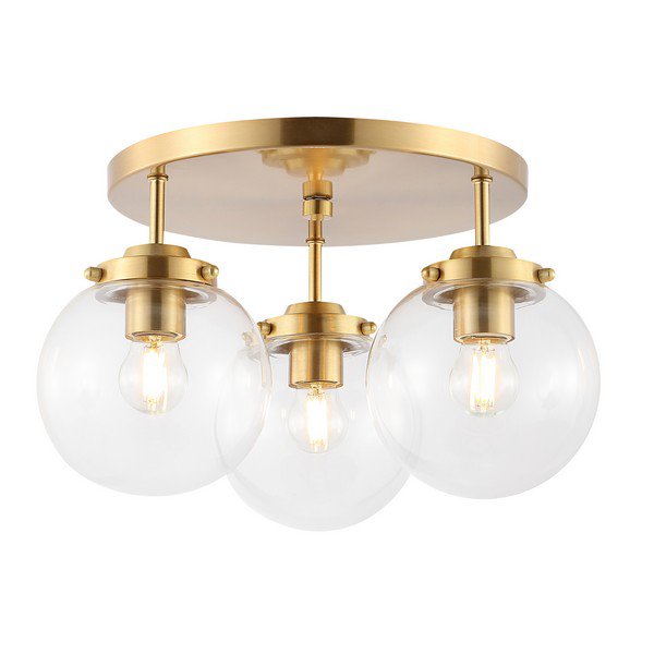 Safavieh Ginesta Flush Mount - Brass Gold | Ceiling Lamps | Modishstore - 2