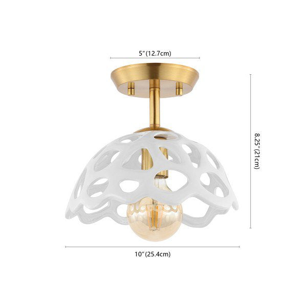 Safavieh Eldrid Flush Mount - Brass Gold | Ceiling Lamps | Modishstore - 3