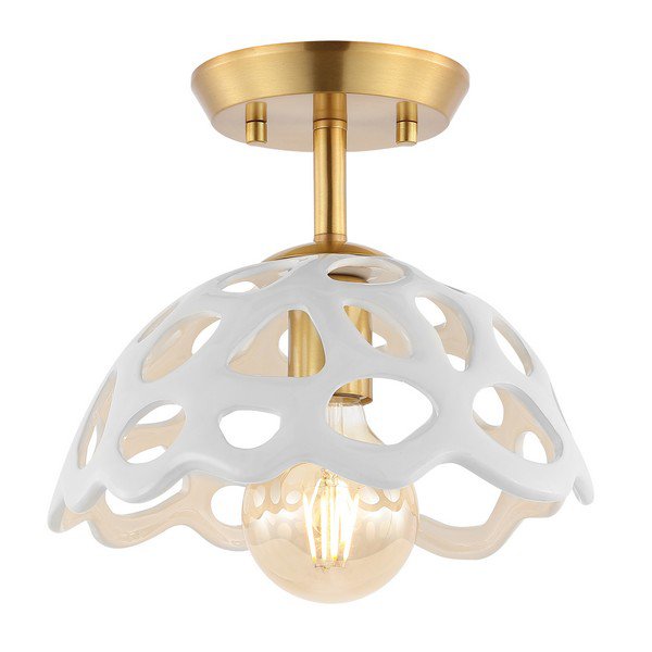 Safavieh Eldrid Flush Mount - Brass Gold | Ceiling Lamps | Modishstore - 2