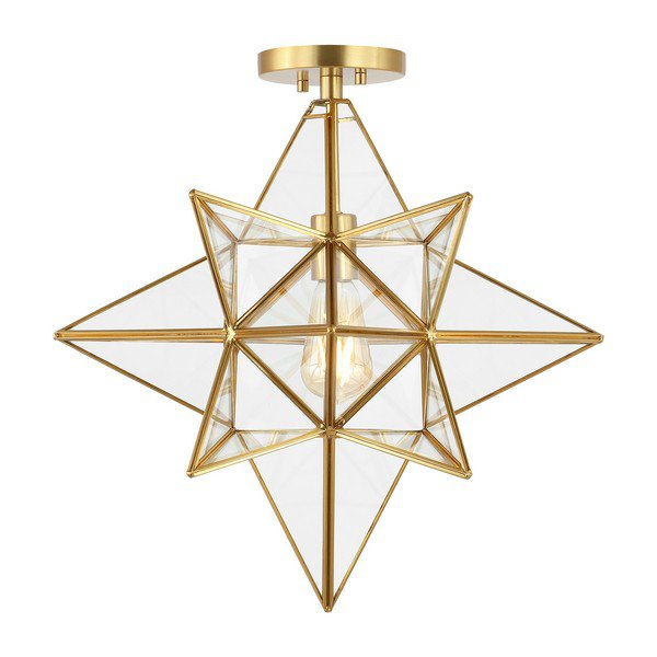 Safavieh Abrielle Flush Mount - Antique Brass | Ceiling Lamps | Modishstore - 2