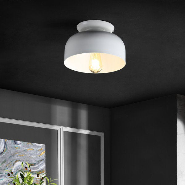 Safavieh Danica Flush Mount - White | Ceiling Lamps | Modishstore