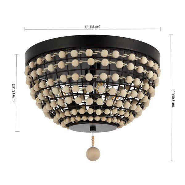 Safavieh Bolson Chandelier - Natural Wood | Chandeliers | Modishstore - 3