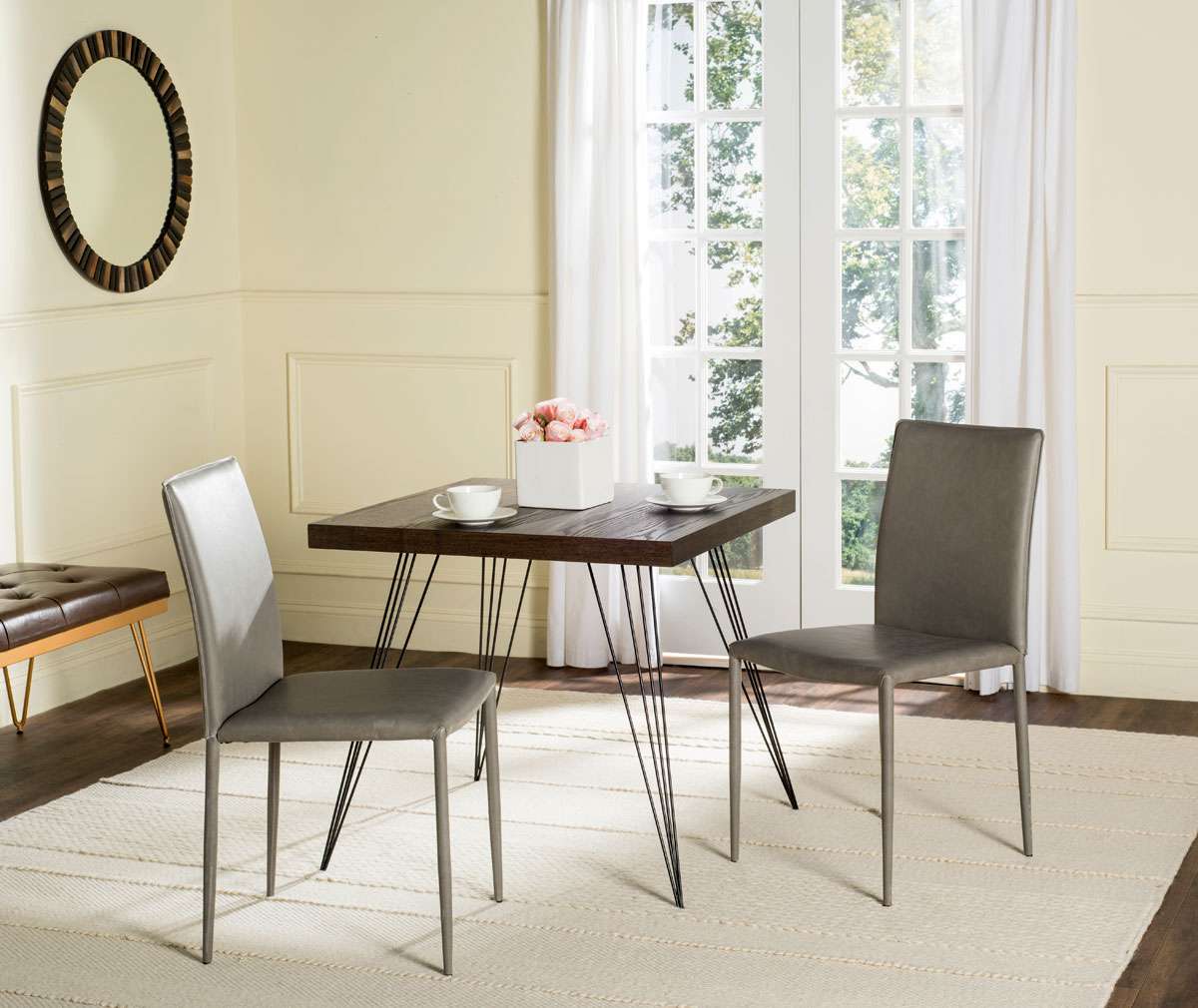 Safavieh Karna 19''H Dining Chair Set Of 2 - Antique Gray | Dining Chairs | Modishstore