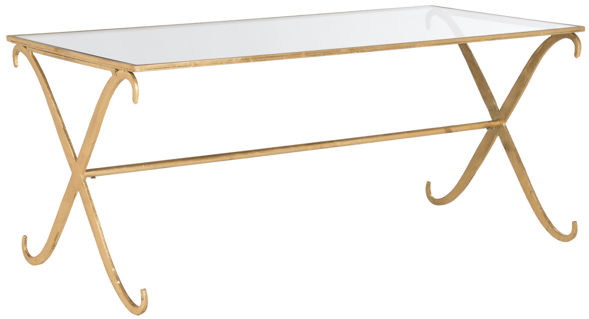 Safavieh Lavar Coffee Table Gold, Clear Modish Store