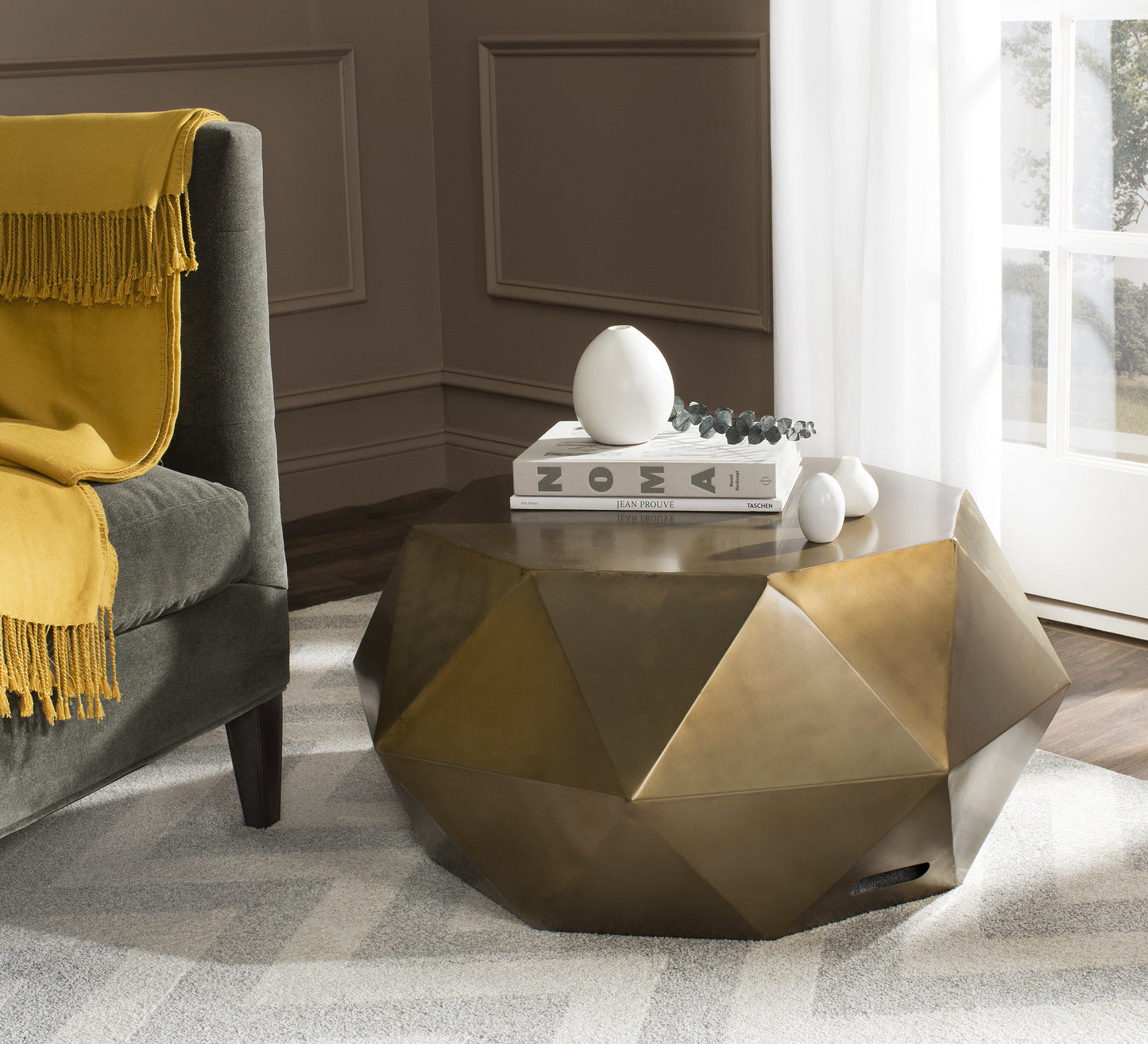 Safavieh Astrid Faceted Coffee Table | Coffee Tables |  Modishstore 
