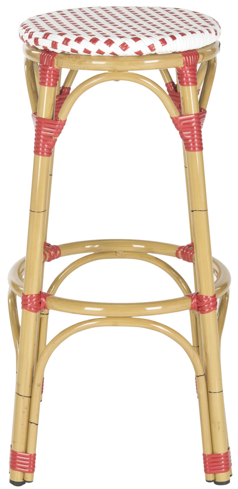 Safavieh Kipnuk Stool Red/White (Indoor/Outdoor) | Bar Stools | Modishstore - 2