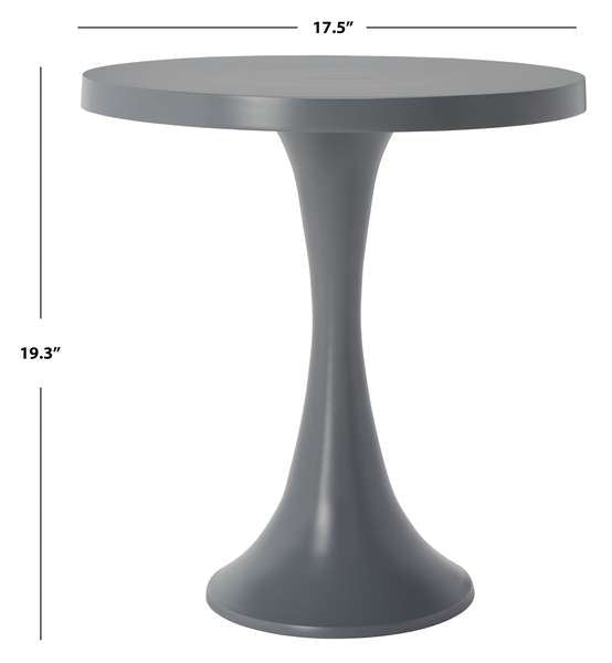 Safavieh Galium Aluminum Round Top Side Table - Dark Gray | Accent Tables | Modishstore - 3