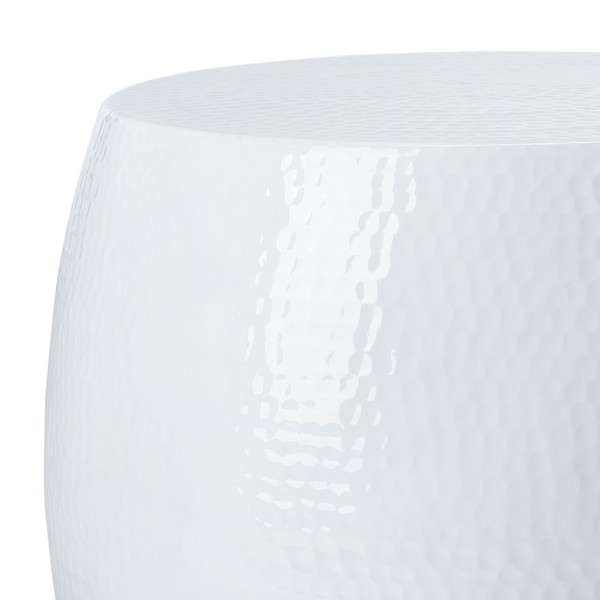 Safavieh Vanadium Round Hammered Stool - White | End Tables | Modishstore - 3