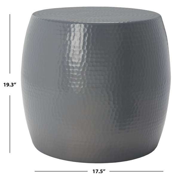 Safavieh Vanadium Round Hammered Stool - Dark Gray | End Tables | Modishstore - 4
