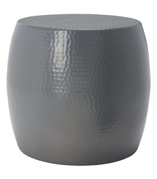 Safavieh Vanadium Round Hammered Stool - Dark Gray | End Tables | Modishstore - 2